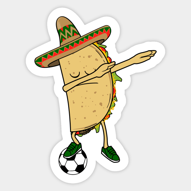 Dabbing Soccer Taco Mexico Jersey Shirt - Mexican Football - World Cup Sticker by Cheesybee